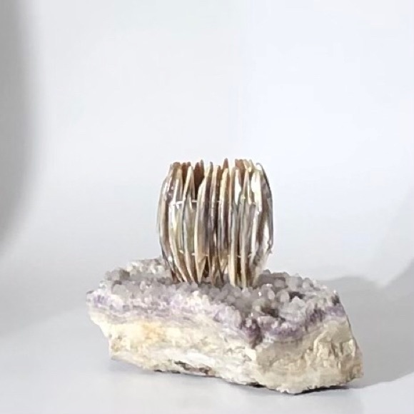 Sea Shell Stretch Brown & Ivory Bracelet - Picture 3 of 8